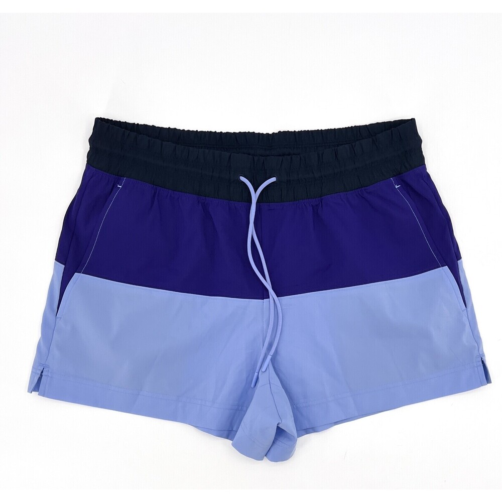 Athleta Shorts Womens 8 Blue Purple Pull on Zip Pocket Workout Workout Run
